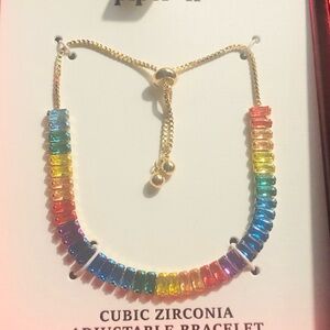 Piper K Rainbow Dash Cubic Zirconia Adjustable Bracelet